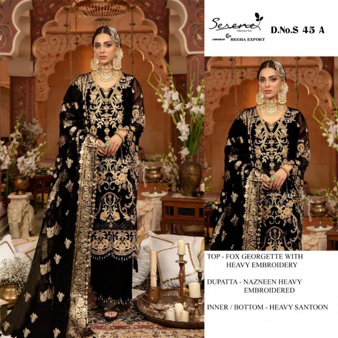 Serene S 45 Heavy Designer Festive Wear Georgette Pakistani Salwar Suits Collection